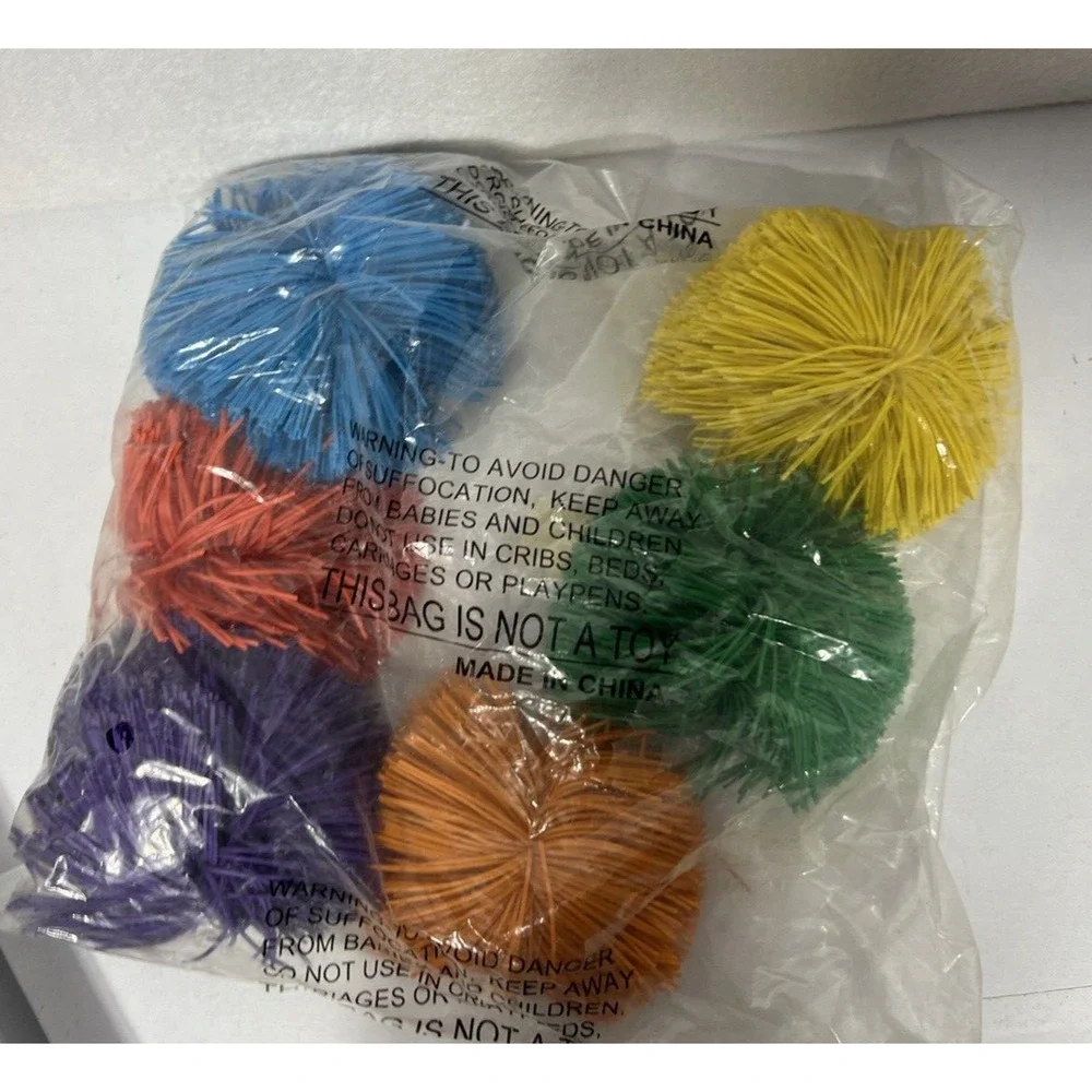 Vintage Kosmic Koosh Style Ball‎ Lot Of 6 Multicolored in bag - Picture 2 of 2